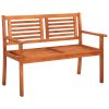 2-Seater Garden Bench Solid Eucalyptus Wood – 120x60x89 cm