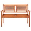 2-Seater Garden Bench Solid Eucalyptus Wood – 120x60x89 cm