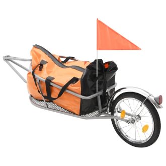 Bike Luggage Trailer with Bag Orange and Black