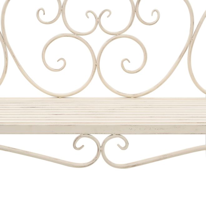 Garden Bench 132 cm Steel Antique – White