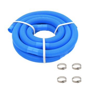 Pool Hose with Clamps Blue