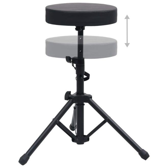 Adjustable Drum Stool Black Round