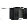 Garden Shed with Sliding Doors Steel – 386x131x178 cm, Anthracite