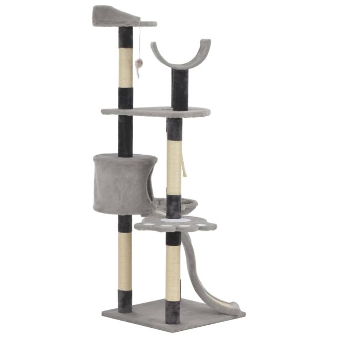 Cat Tree with Sisal Scratching Posts 145 cm – Grey