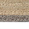 Handmade Rug Jute with Border – 90 cm, Grey