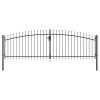 Double Door Fence Gate with Spear Top 400×150 cm