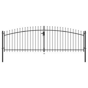 Double Door Fence Gate with Spear Top 400×150 cm