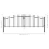 Double Door Fence Gate with Spear Top 400×150 cm