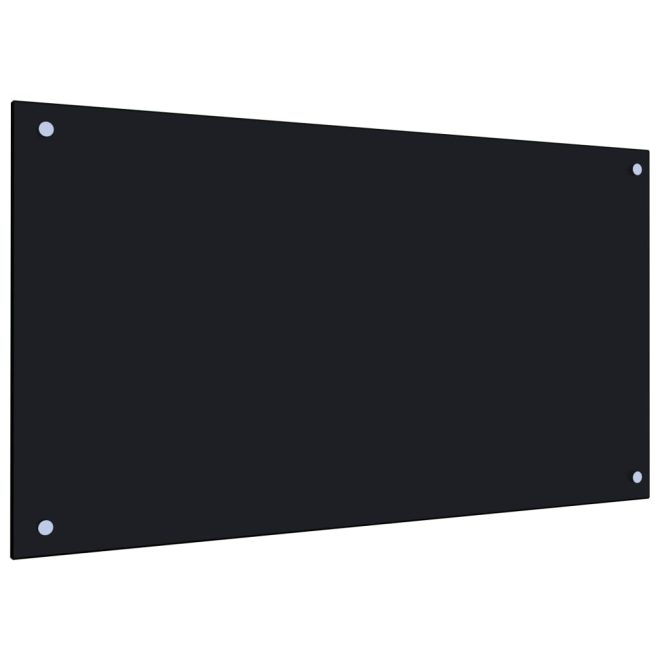 Kitchen Backsplash Tempered Glass – 90×50 cm, Black