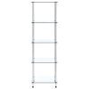 5-Tier Shelf Transparent 40x40x130 Tempered Glass – 130 cm