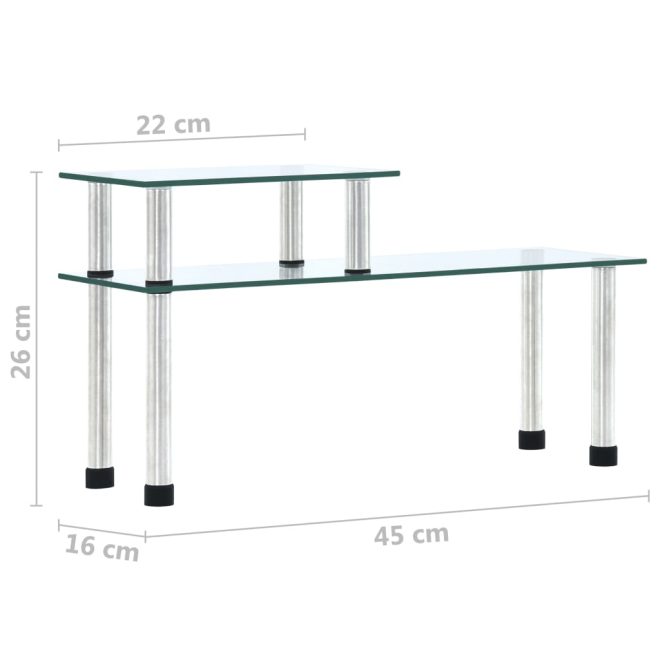 Kitchen Shelf Transparent 45x16x26 cm Tempered Glass