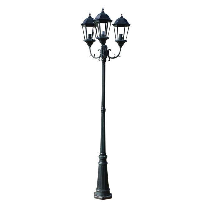 Garden Light Post arms 230 cm Dark Green/Black Aluminium – 3