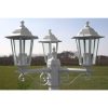 Garden Light Post 3-arms 215 cm Aluminium – White