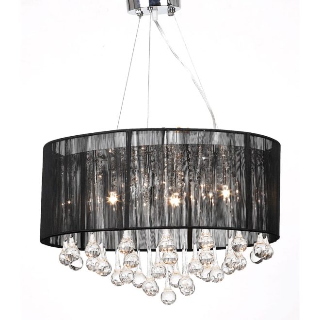 Chandelier with 85 Crystals – Black