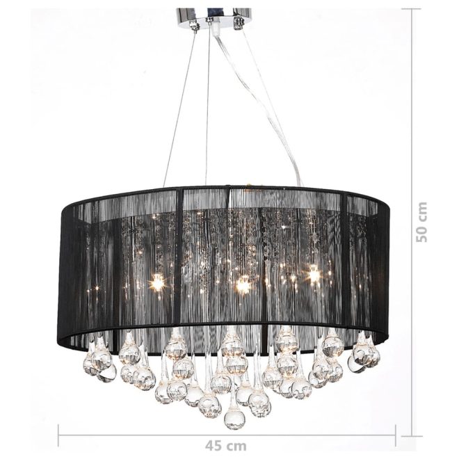 Chandelier with 85 Crystals – Black