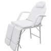 Portable Facial Treatment Chair Faux Leather 185x78x76 cm – White