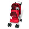 Pet Stroller Travel Carrier Folding – Red