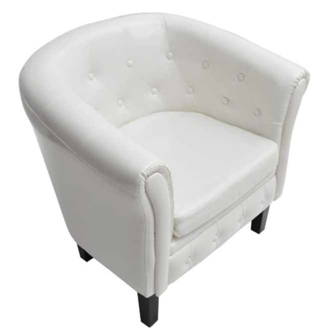 Tub Chair White Faux Leather