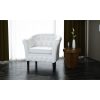 Tub Chair White Faux Leather