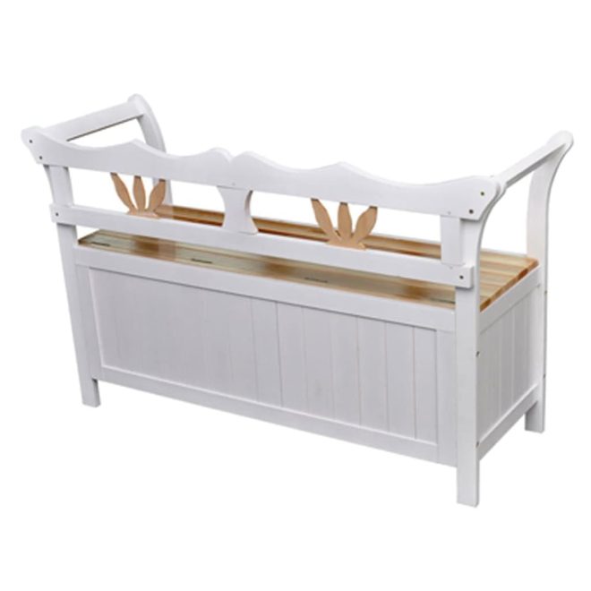 Storage Bench 126x42x75 cm Wood – White and Brown