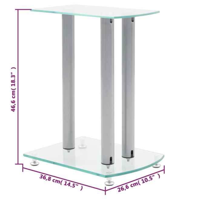 Aluminum Speaker Stands Safety Glass 2pcs – Transparent