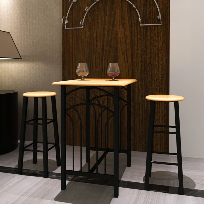 Breakfast/Dinner Table Dining Set MDF with – Black and Tan