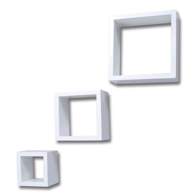 Cube shelf set of 3 white