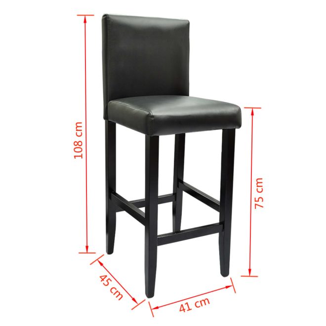 Bar Table with Bar Chairs Black