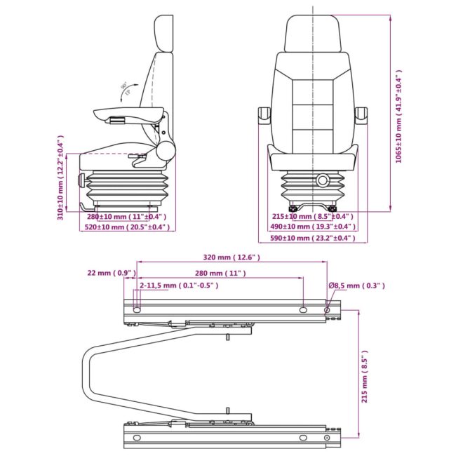 Tractor Seat with Suspension