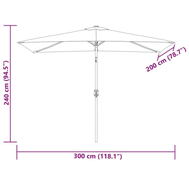 Parasol 200 x 300 cm Rectangular – Green