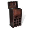 Wooden Wine Rack for 9 Bottles with Storage