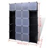 Modular Cabinet with 9 37x115x150 cm – Black and White, 14 Compartments