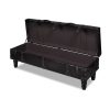 Long Storage Bench Brown MDF and Leather