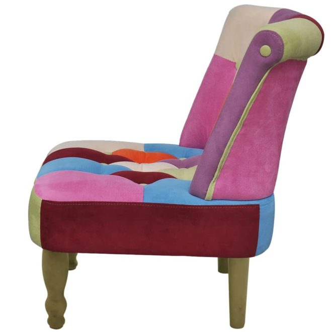 French Chair with Patchwork Design Fabric – 1