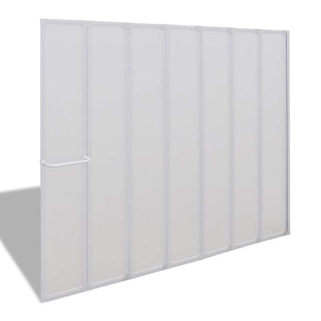 Shower Bath Screen Wall 140 x 168 cm 7 Panels Foldable with Towel Rack