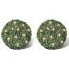 Boxwood Ball Artificial Leaf Topiary Ball 27 cm With Solar LED String 2 pcs