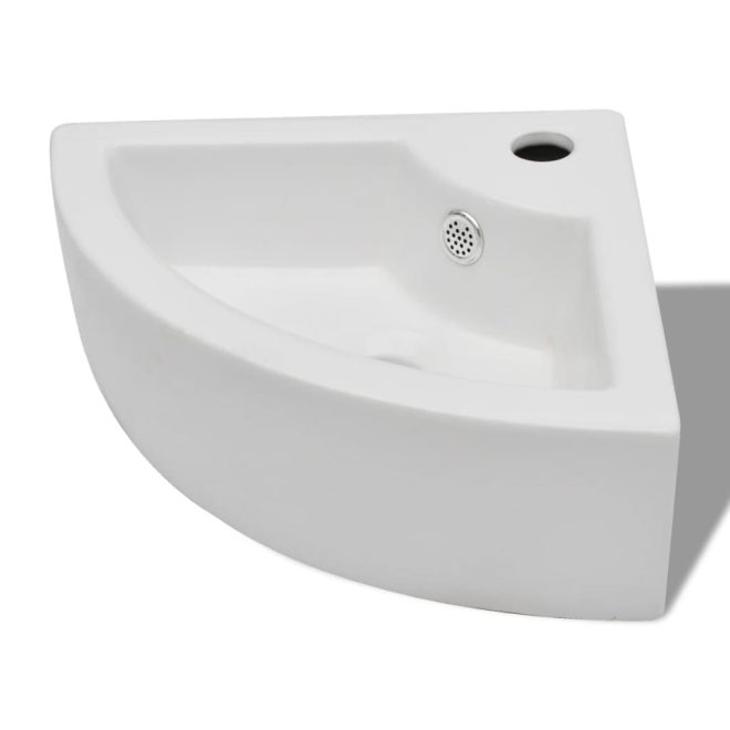 Wash Basin with Overflow 45x32x12.5 cm – White