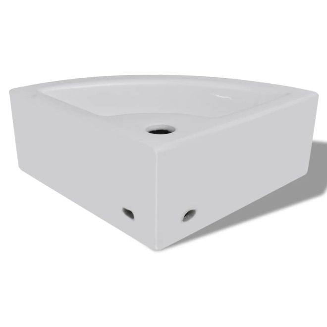 Wash Basin with Overflow 45x32x12.5 cm – White