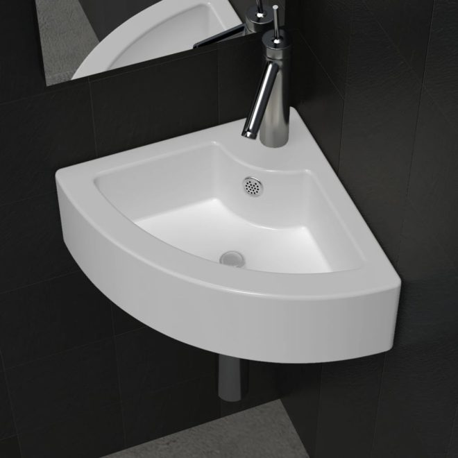 Wash Basin with Overflow 45x32x12.5 cm – White