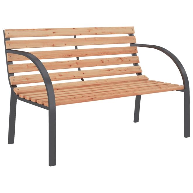 Garden Bench 120 cm Wood and Iron – Brown