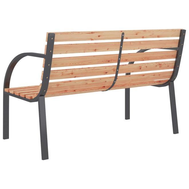 Garden Bench 120 cm Wood and Iron – Brown