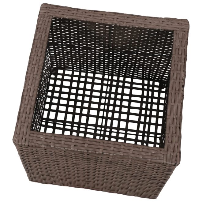 Garden Square Rattan Raised Bed Set 3 pcs – Brown