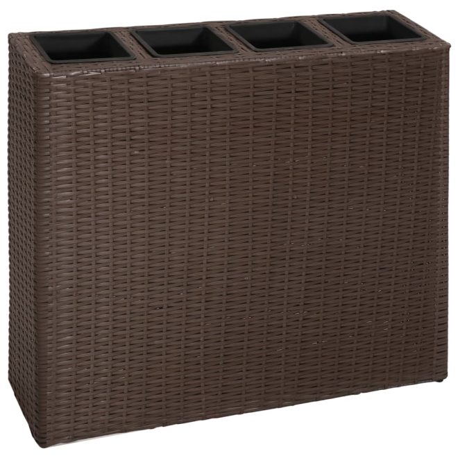 Garden Rectangle Rattan Raised Bed Set – Brown, 1