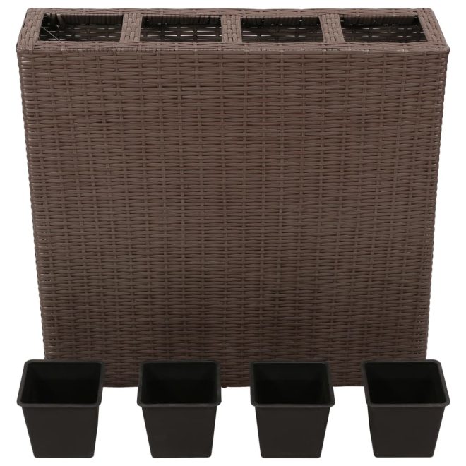 Garden Rectangle Rattan Raised Bed Set – Brown, 1