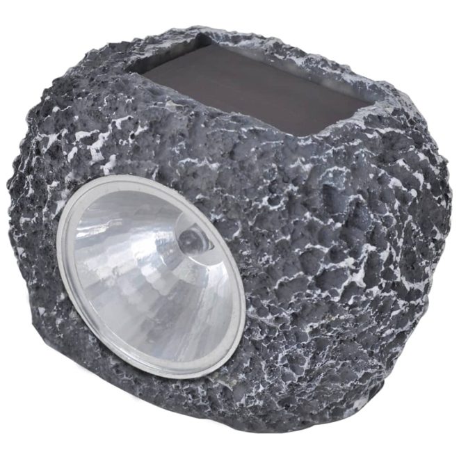 Outdoor Solar Powered LED Spotlight Stone Shape 12 pcs