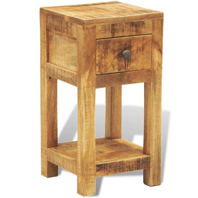 Caldwell Nightstand with 1 Drawer Solid Mango Wood