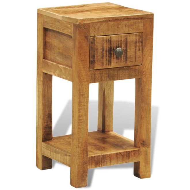 Caldwell Nightstand with 1 Drawer Solid Mango Wood