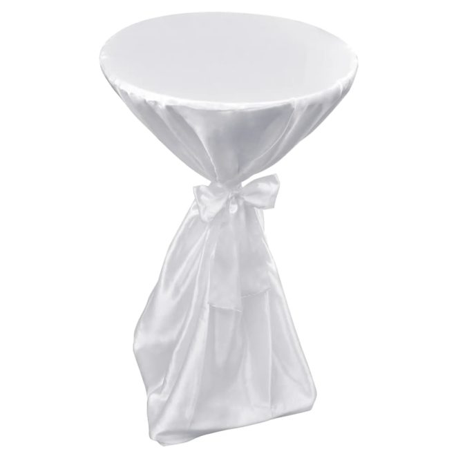 Table Cover White 70 cm with Ribbon 2 pcs