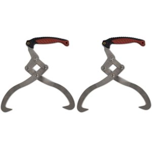 2 pcs Log Tongs with TPR Handle