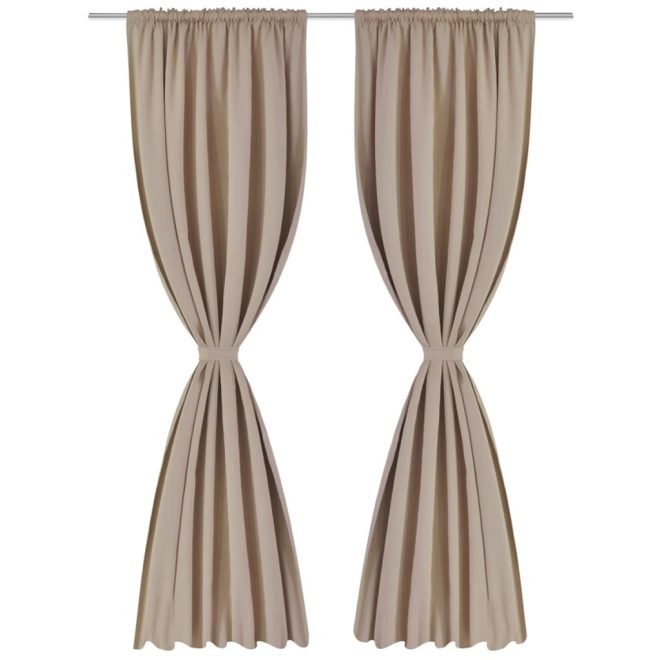 2 pcs Slot-Headed Blackout Curtains 135 x 245 cm – Cream